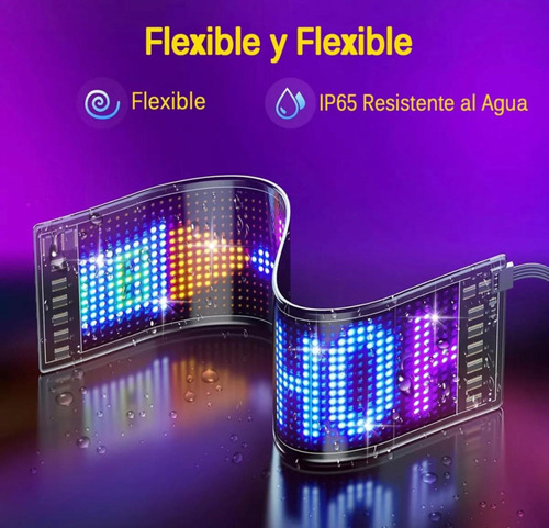 Cartel Led Programable Flexible Grande Usb 60 Cm