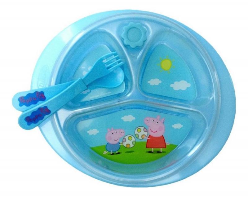 Plato Térmico Peppa Pig Cubiertos Con Sopapa Antideslizante. Dispita cod 60015