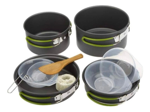 Set De Mini Ollas Para Camping Multifunción Portatil