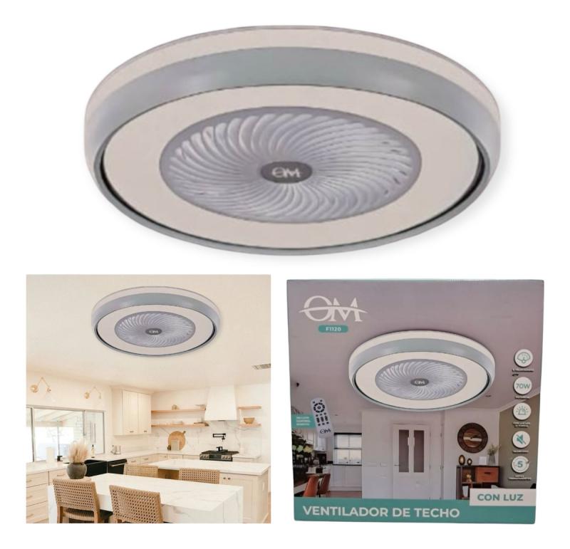 Ventilador De Techo Con Luz Led Om Con Control Remoto
