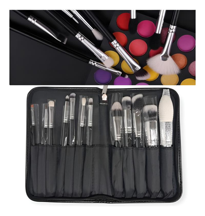 Brochas De Maquillaje 12 Piezas Con Estuche