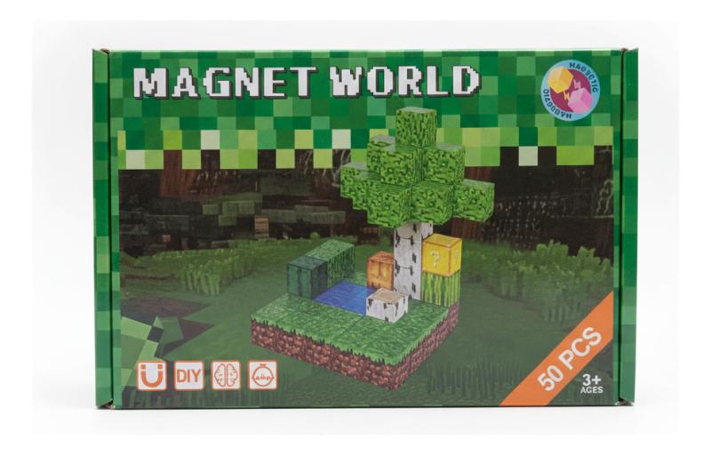 Bloques Magnéticos Minecraft 50 Piezas Con Muñeco