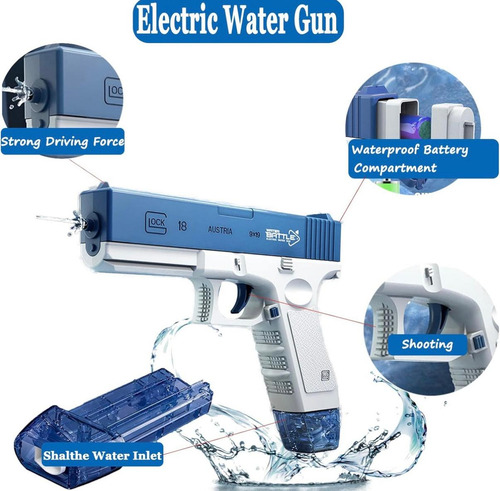 Pistola De Agua Eléctrica Automática Recargable