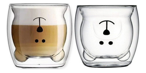 Taza Mug Doble Vaso Termico Café Forma De Osos X 6 Uni