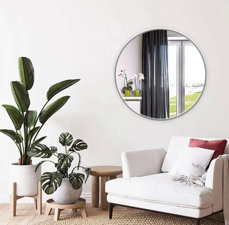 Espejo De Pared Redondo 30cm Autoadhesivo