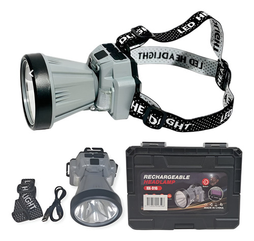 Linterna Frontal Led Impermeable Con Luz Zoom Carga Tipo C