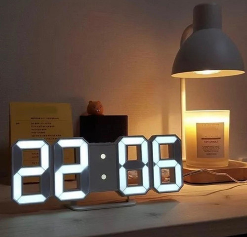 Reloj Digital 3d Led Aesthetic Con Alarma