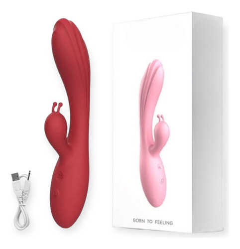 Masajeador Vibrador Doble Estimulacion Conejo Recargable +18