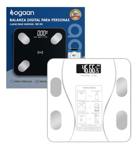 Balanza De Baño Bluetooth Familiar Ultra Slim 180kg