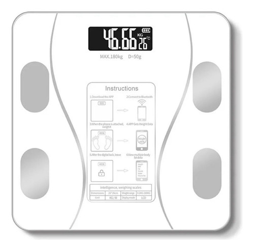 Balanza De Baño Bluetooth Familiar Ultra Slim 180kg