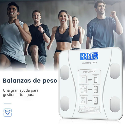 Balanza De Baño Bluetooth Familiar Ultra Slim 180kg