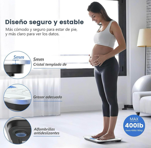 Balanza De Baño Bluetooth Familiar Ultra Slim 180kg