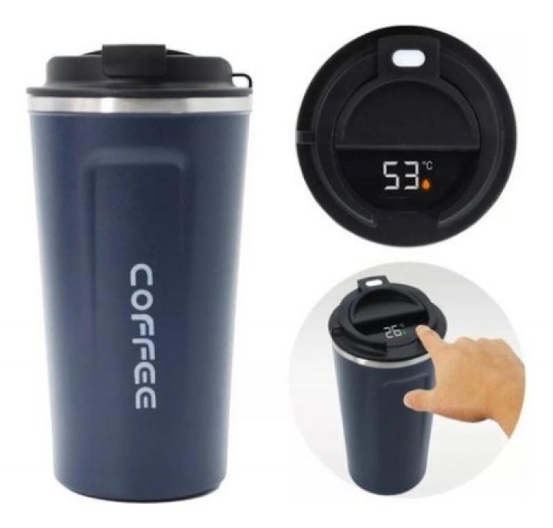 Vaso Cafe Termico Acero Inox Con Sensor De Temperatura 500ml