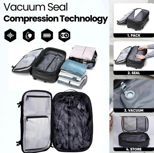 Mochila Con Bomba De Vacío Expandible Con Diseño Antirrobo
