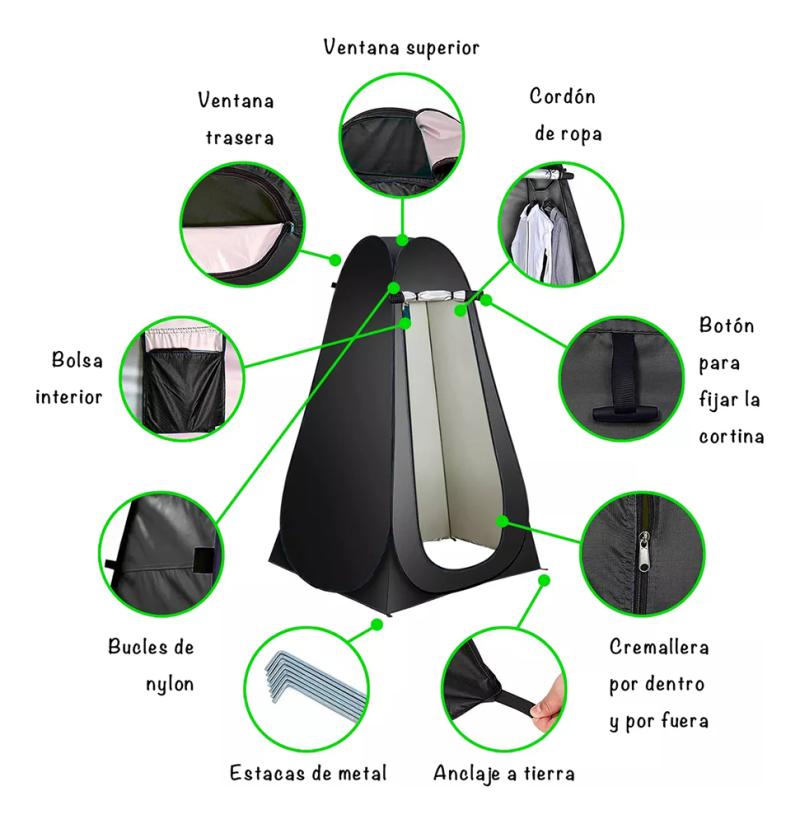 Tienda Campaña Ducha Carpa Portátil Vestidor Autoarmable