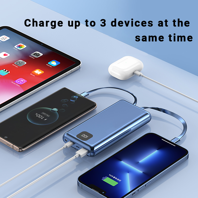 Batería Portátil Power Bank 20,000 Mah Con Linterna