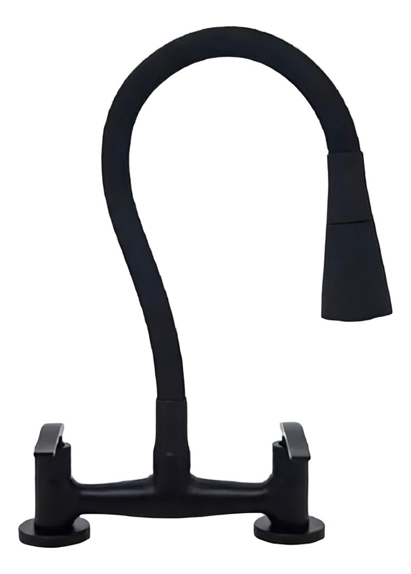 Canilla Monocomando Bar Flexible Negra Diseño Cocina Mesada