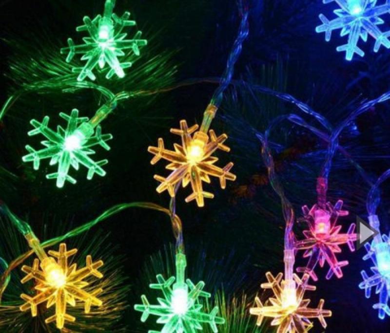 Luces Guirnalda Led Hielo Cristal Panel Solar Multicolor