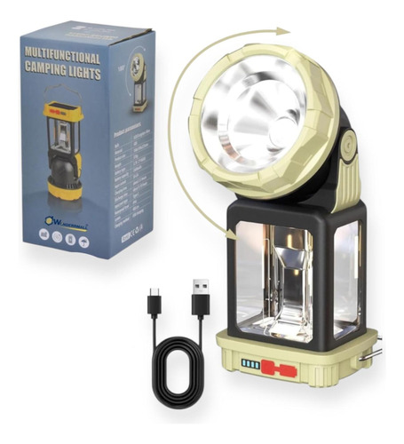 Farol Linterna Eléctrica De Carga Solar Para Campamento Led