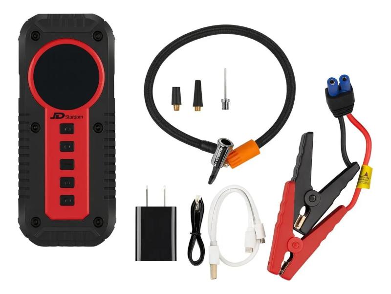 Arrancador De Bateria De Auto Portatil Con Inflador