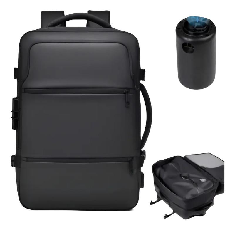 Mochila Con Bomba De Vacío Expandible Con Diseño Antirrobo
