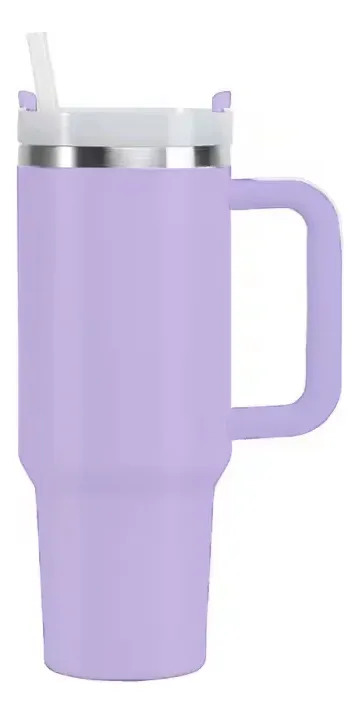 Vaso Térmico 1200ml Con Sorbete Y Manija Acero Inoxidable