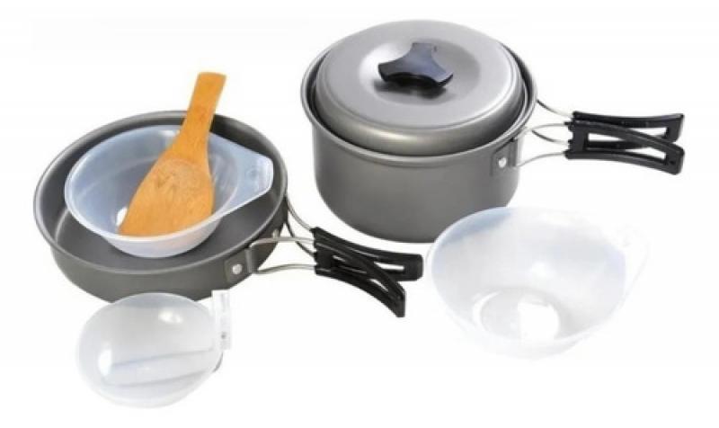 Marmita Camping Aluminio Teflonado Funda Olla Tap 2 Personas
