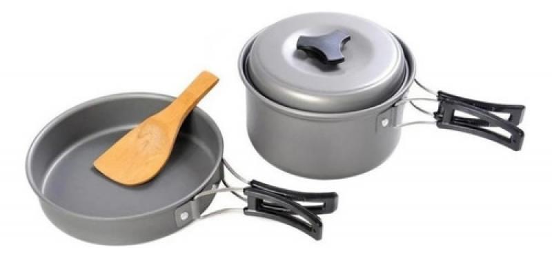 Marmita Camping Aluminio Teflonado Funda Olla Tap 2 Personas