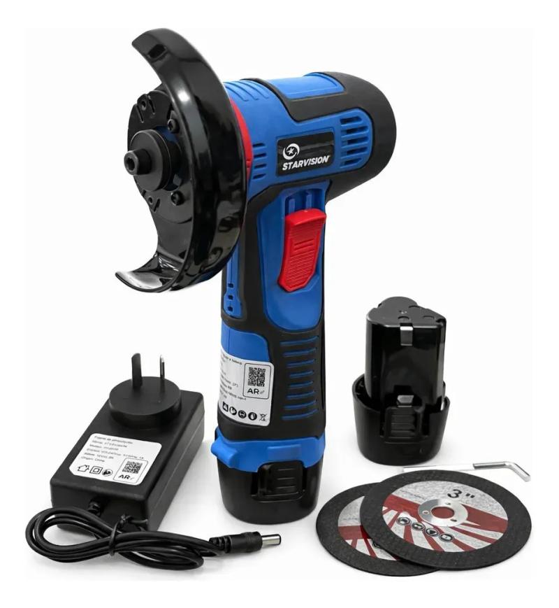 Mini Amoladora Inalámbrica 71mm 2 Baterias +maletin +2discos