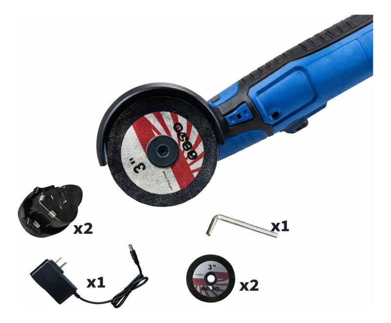 Mini Amoladora Inalámbrica 71mm 2 Baterias +maletin +2discos