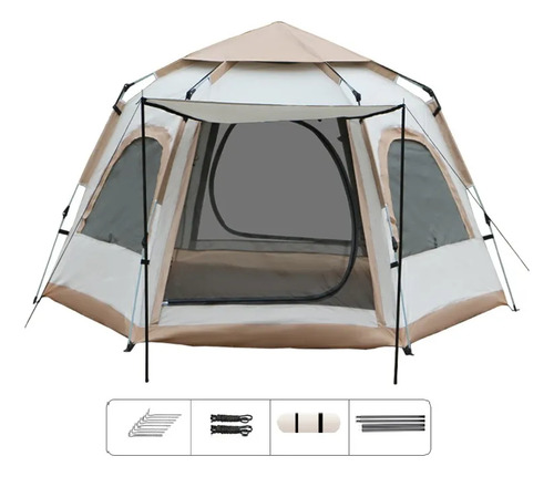 Carpa Grande Hexagonal Portátil Exteriores Para 5-8 Personas