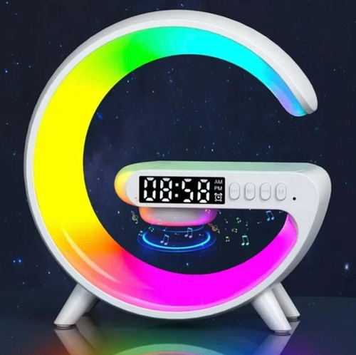 Lámpara De Mesa Rgb Parlante Bluetooh Cargador Inalámbrico