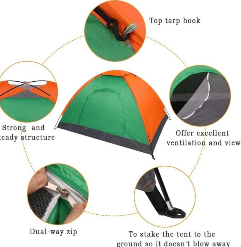 Carpa Automatica 2 Personas Mosquitero 1 Entrada
