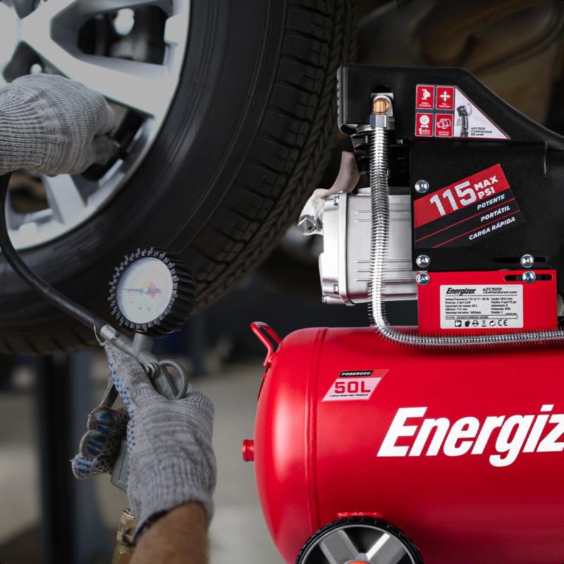 Compresor De Aare Lubricado Horizontal 50l 2hp Energizer