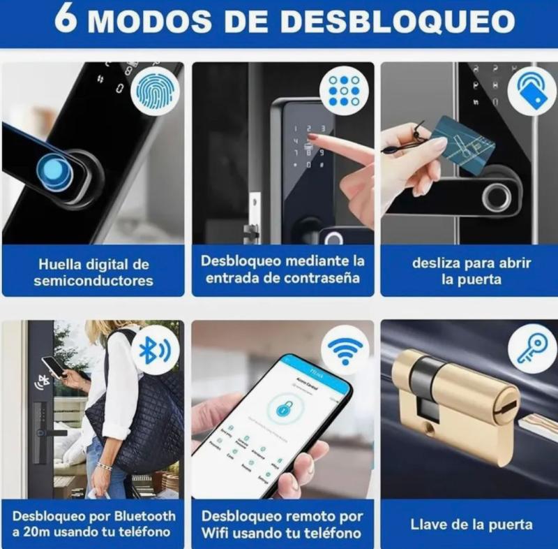 Cerradura Inteligente Biometrica Con Huella Dactilar Tarjeta