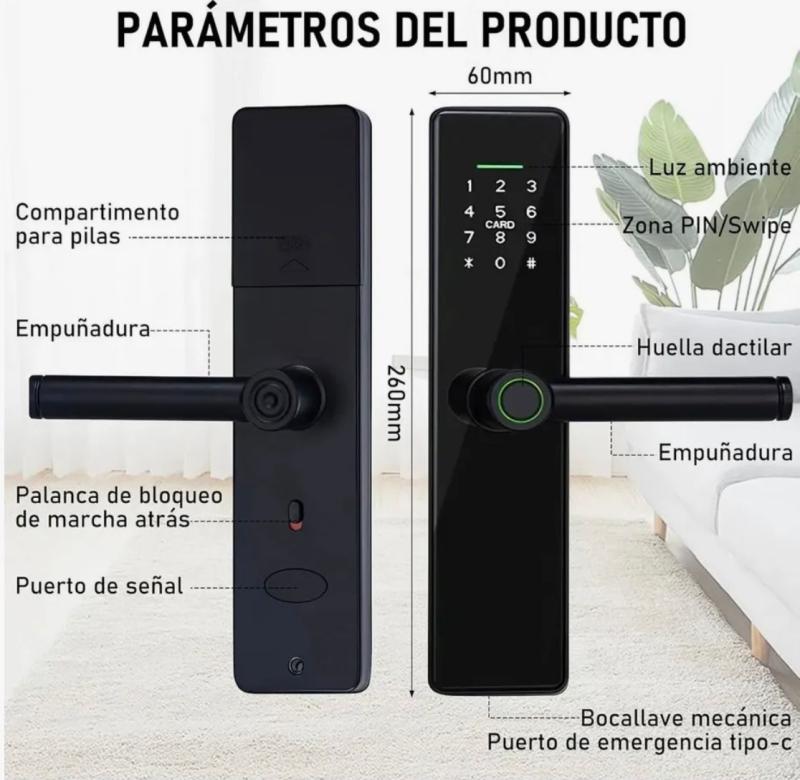 Cerradura Inteligente Biometrica Con Huella Dactilar Tarjeta