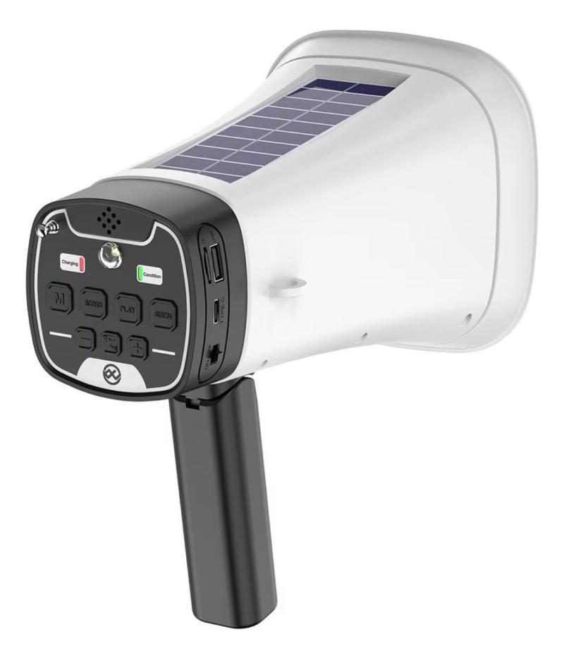 Magafono Con Carga Solar Bluetooth Radio Usb Portatil