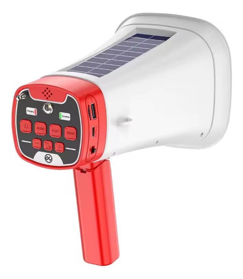 Magafono Con Carga Solar Bluetooth Radio Usb Portatil