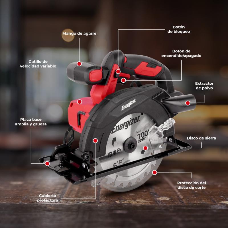 Sierra Circular Inalámbrica Energizer