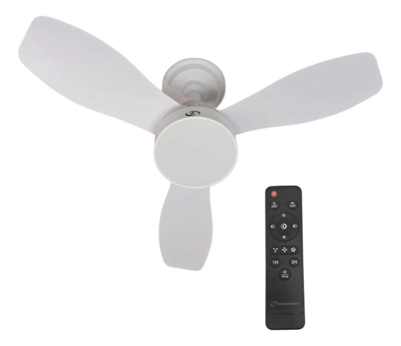 Ventilador De Techo Con Plafón Led 3 Aspa Y Control Remoto 60.96 Cm 50 Hz Blanco Plástico 3