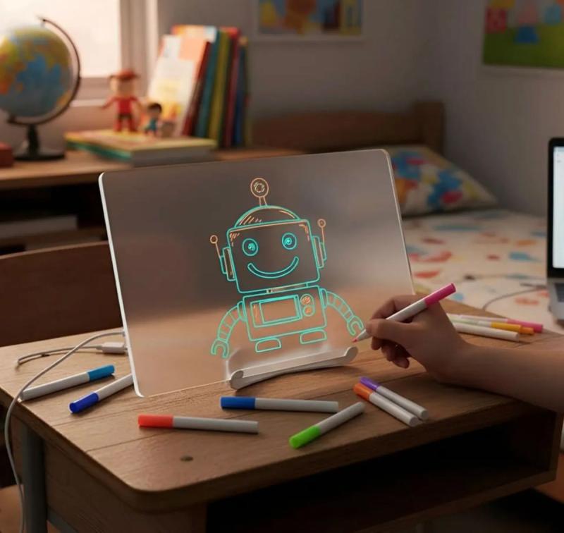 Pizarra Mágica Acrílica Led Usb Luminosa 30x20 Cm Blanco