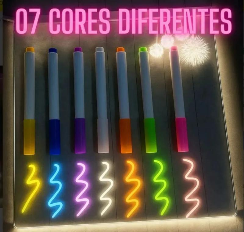 Pizarra Mágica Acrílica Led Usb Luminosa 30x20 Cm Blanco