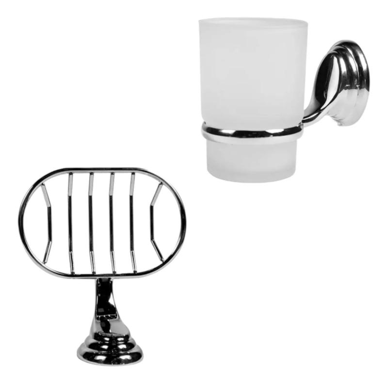 Set De Accesorios Baño Hogar Acero Inoxidable Cromado Plateado
