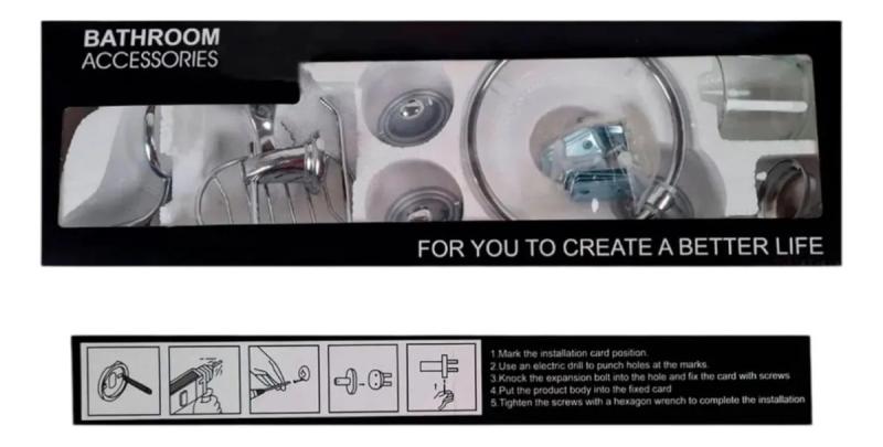 Set De Accesorios Baño Hogar Acero Inoxidable Cromado Plateado