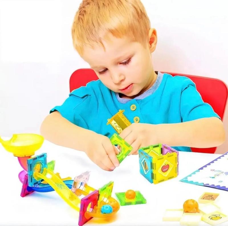 Bloques Magneticos 47 Piezas Circuito Con Bolitas 47 No