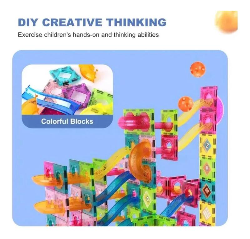 Bloques Magneticos 47 Piezas Circuito Con Bolitas 47 No