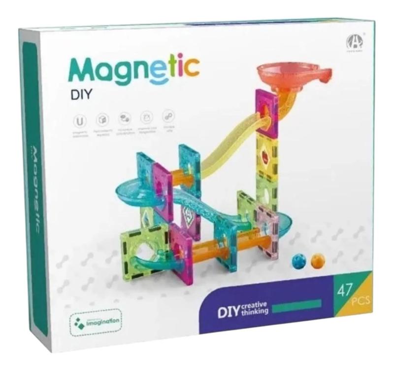 Bloques Magneticos 47 Piezas Circuito Con Bolitas 47 No