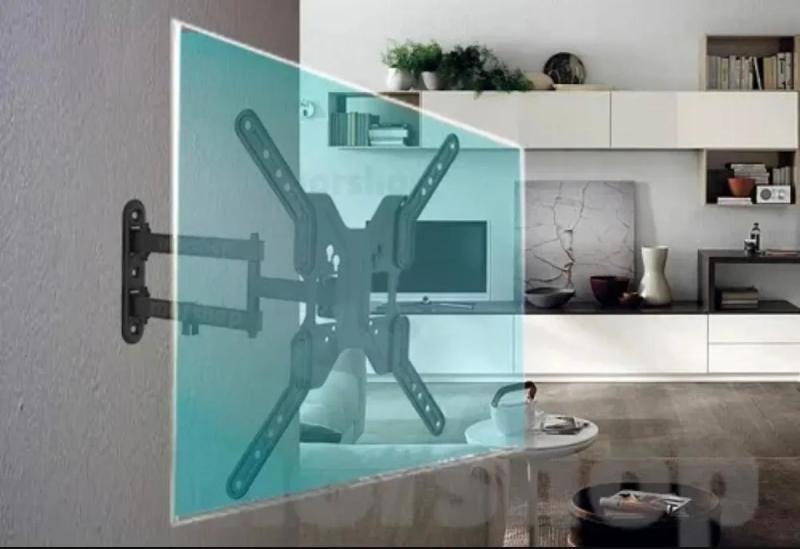 Soporte Tv Monitor Hasta 60 Pulgadas Pared Doble Brazo Om Negro