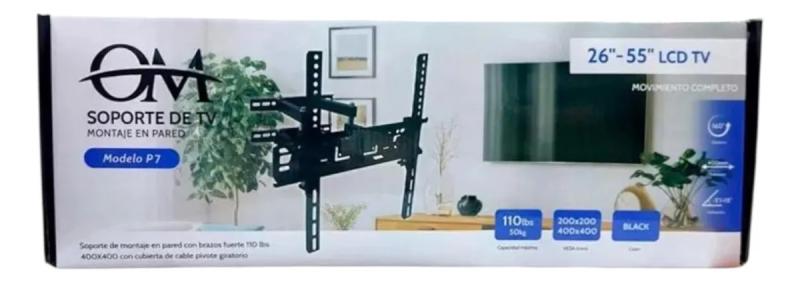 Soporte Tv Led Doble Brazo Móvil 26 A 55 Reforzado Smart Tv Negro