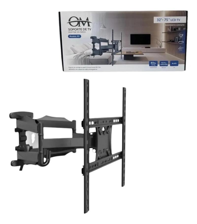 Soporte De Tv 40'' X 80'' Soporta 45.5kg Montaje En Pared Negro